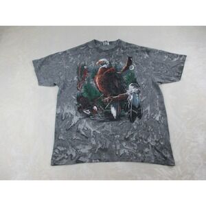 VINTAGE Ragtops Shirt Mens Extra Large Gray American Bald‎ Eagle Tie Dye Cotton*